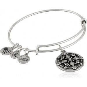 NWT Alex and Ani Silver Compass Bangle Bracelet
